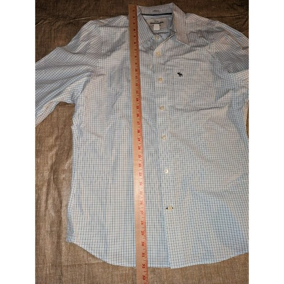 Abercrombie Fitch Shirt Mens XXL White Plaid Muscle Fit Button Up Casual - Picture 6 of 7
